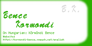 bence kormondi business card
