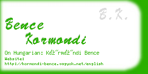 bence kormondi business card